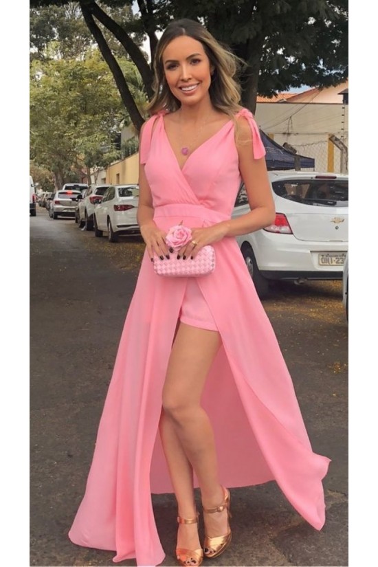 A-Line V-Neck Long Prom Dresses Formal Evening Gowns 6011116