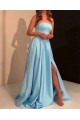 A-Line Strapless Long Satin Prom Dresses Formal Evening Gowns 6011117 A-Line Strapless Long Satin Prom Dresses Formal Evening Gowns 6011117