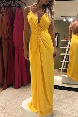 Sheath/Column Chiffon Long Prom Dresses Formal Evening Gowns 6011119