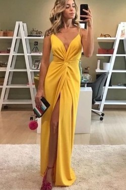 Sheath/Column Chiffon Long Prom Dresses Formal Evening Gowns 6011121