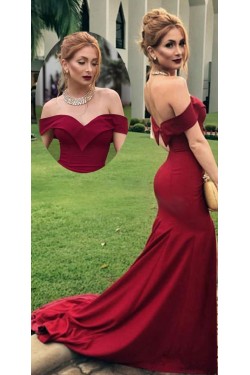 Mermaid Off-the-Shoulder Long Prom Dresses Formal Evening Gowns 6011128