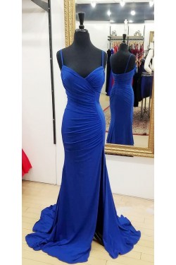 Mermaid Spaghetti Straps Long Prom Dresses Formal Evening Gowns 6011129