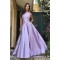 A-Line Satin Long Prom Dresses Formal Evening Gowns 6011136