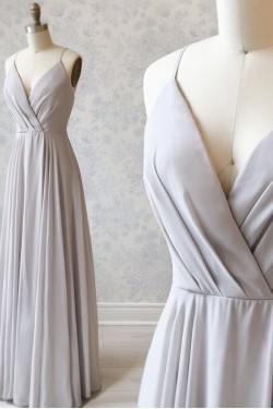 A-Line V-Neck Long Prom Dresses Formal Evening Gowns 6011138