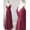 A-Line V-Neck Long Prom Dresses Formal Evening Gowns 6011138