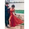 A-Line V-Neck Long Prom Dresses Formal Evening Gowns 6011139