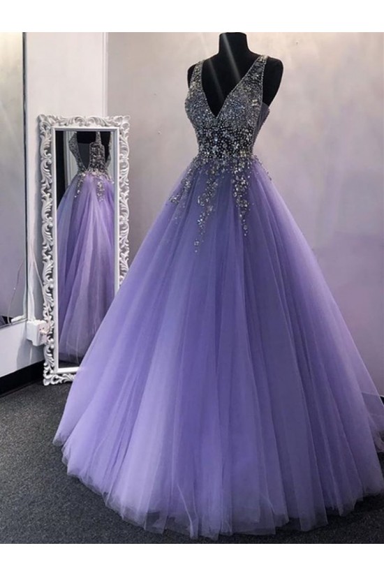 Ball Gown Beaded Tulle Long Prom Dresses Formal Evening Gowns 6011142 Ball Gown Beaded Tulle Long Prom Dresses Formal Evening Gowns 6011142