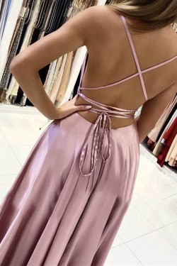 A-Line Spaghetti Straps Long Prom Dresses Formal Evening Gowns 6011147
