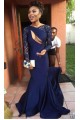 Mermaid Long Sleeves Lace Prom Dresses Formal Evening Gowns 6011150