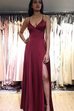 Simple Stunning V-Neck Long Prom Dresses Formal Evening Gowns 6011157