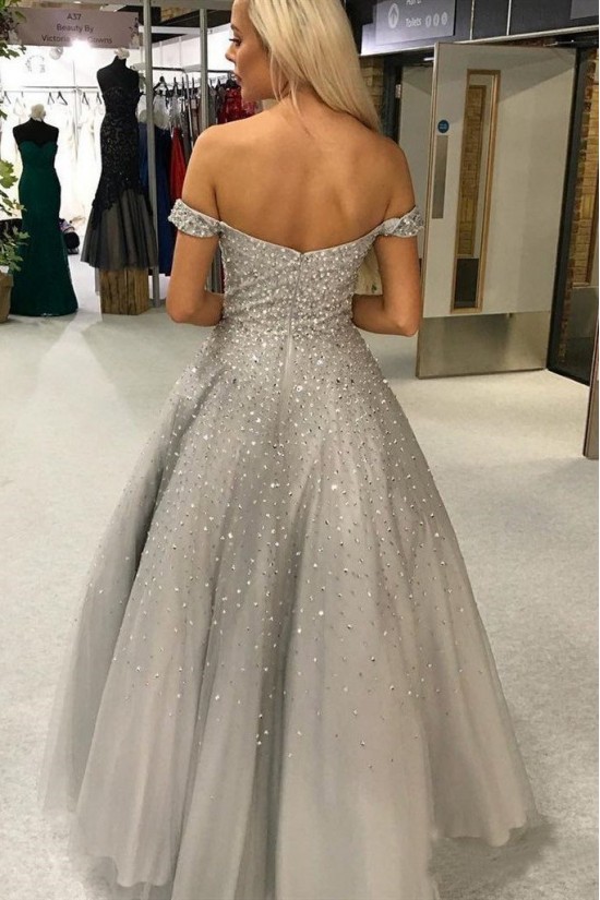 A-Line Beaded Off-the-Shoulder Long Prom Dresses Formal Evening Gowns 6011164 A-Line Beaded Off-the-Shoulder Long Prom Dresses Formal Evening Gowns 6011164