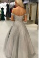 A-Line Beaded Off-the-Shoulder Long Prom Dresses Formal Evening Gowns 6011164 A-Line Beaded Off-the-Shoulder Long Prom Dresses Formal Evening Gowns 6011164