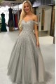 A-Line Beaded Off-the-Shoulder Long Prom Dresses Formal Evening Gowns 6011164 A-Line Beaded Off-the-Shoulder Long Prom Dresses Formal Evening Gowns 6011164