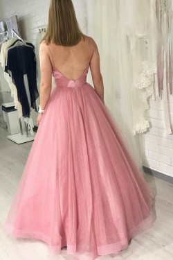 A-Line Tulle Long Prom Dresses Formal Evening Gowns 6011165