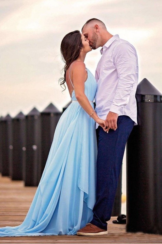 A-Line Chiffon V-Neck Long Prom Dresses Formal Evening Gowns 6011167 A-Line Chiffon V-Neck Long Prom Dresses Formal Evening Gowns 6011167