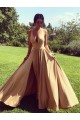 Elegant A-Line V-Neck Long Prom Dresses Formal Evening Gowns 6011172