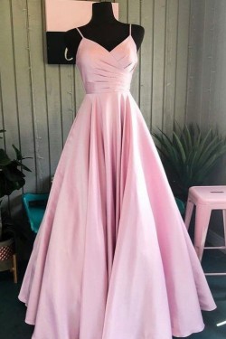 A-Line V-Neck Long Prom Dresses Formal Evening Gowns 6011175