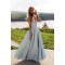 A-Line V-Neck Long Prom Dresses Formal Evening Gowns 6011178