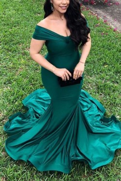Mermaid Off-the-Shoulder Long Prom Dresses Formal Evening Gowns 6011187