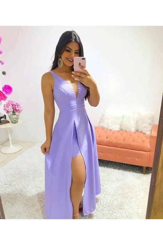 A-Line V-Neck Long Prom Dresses Formal Evening Gowns 6011191
