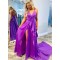 A-Line V-Neck Long Prom Dresses Formal Evening Gowns 6011199