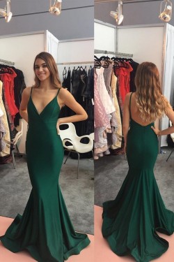 Mermaid V-Neck Long Prom Dresses Formal Evening Gowns 6011201