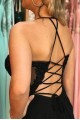 A-Line Beaded Lace Long Black Prom Dresses Formal Evening Gowns 6011210