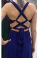 A-Line Chiffon V-Neck Long Prom Dresses Formal Evening Gowns 6011212