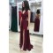 A-Line Chiffon V-Neck Long Prom Dresses Formal Evening Gowns 6011212
