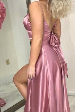 A-Line Two Pieces Long Prom Dresses Formal Evening Gowns 6011217