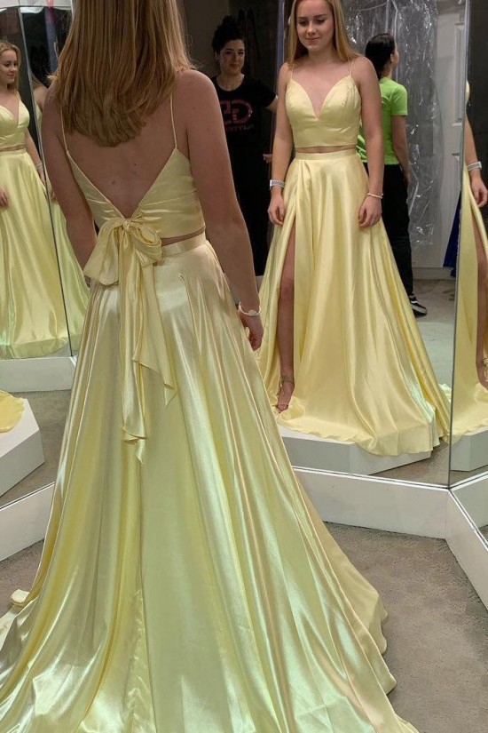 A-Line Two Pieces Long Prom Dresses Formal Evening Gowns 6011217 A-Line Two Pieces Long Prom Dresses Formal Evening Gowns 6011217
