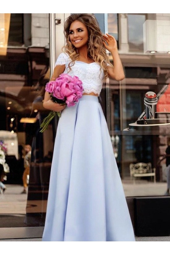 A-Line Lace Two Pieces Long Prom Dresses Formal Evening Gowns 6011219 A-Line Lace Two Pieces Long Prom Dresses Formal Evening Gowns 6011219