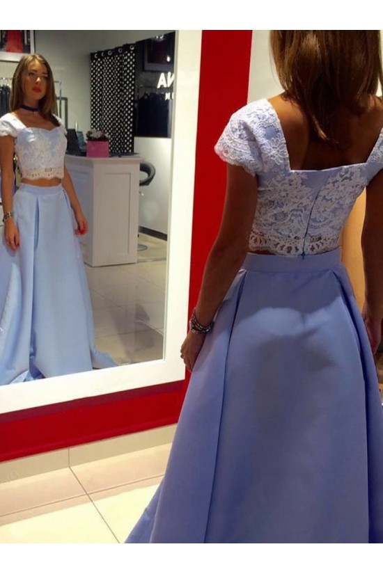 A-Line Lace Two Pieces Long Prom Dresses Formal Evening Gowns 6011219 A-Line Lace Two Pieces Long Prom Dresses Formal Evening Gowns 6011219