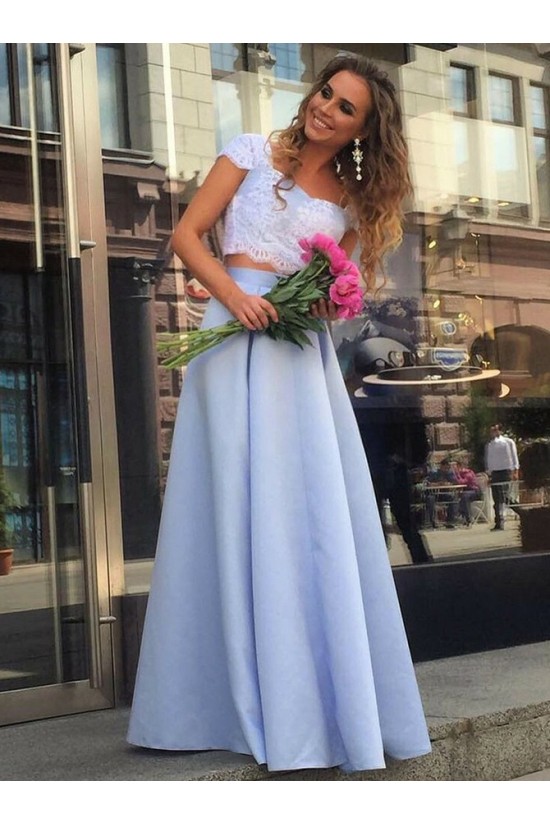 A-Line Lace Two Pieces Long Prom Dresses Formal Evening Gowns 6011219 A-Line Lace Two Pieces Long Prom Dresses Formal Evening Gowns 6011219