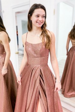 A-Line Sparkle Long Prom Dresses Formal Evening Gowns 6011233