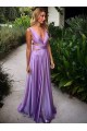 A-Line V-Neck Long Prom Dresses Formal Evening Gowns 6011234