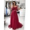 A-Line Long Sleeves Beaded Lace Long Prom Dresses Formal Evening Gowns 6011238