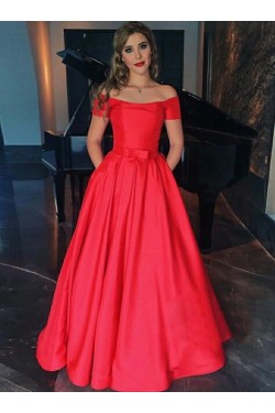 A-Line Off-the-Shoulder Long Prom Dresses Formal Evening Gowns 6011239