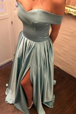 A-Line Off-the-Shoulder Long Prom Dresses Formal Evening Gowns 6011240