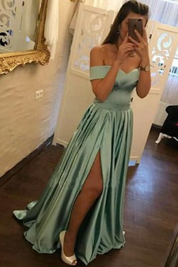 A-Line Off-the-Shoulder Long Prom Dresses Formal Evening Gowns 6011240