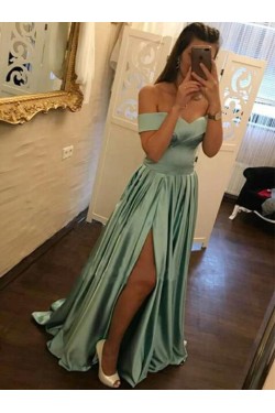 A-Line Off-the-Shoulder Long Prom Dresses Formal Evening Gowns 6011240
