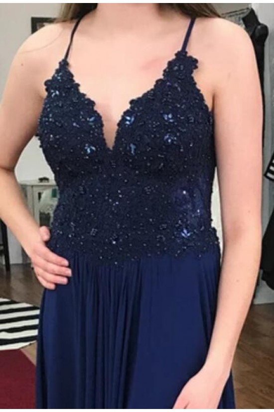 A-Line Beaded Lace Chiffon Long Prom Dresses Formal Evening Gowns 6011243 A-Line Beaded Lace Chiffon Long Prom Dresses Formal Evening Gowns 6011243