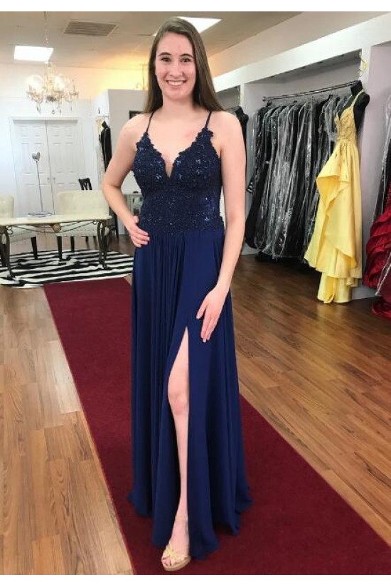 A-Line Beaded Lace Chiffon Long Prom Dresses Formal Evening Gowns 6011243 A-Line Beaded Lace Chiffon Long Prom Dresses Formal Evening Gowns 6011243