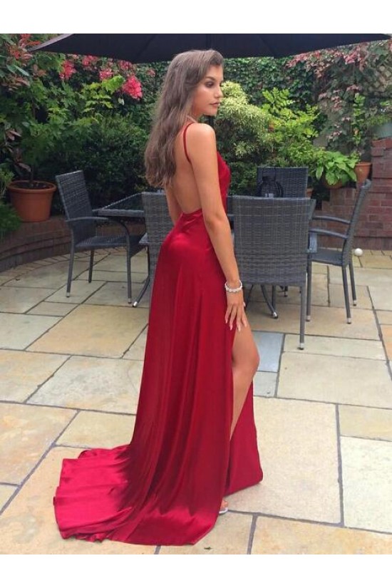 A-Line V-Neck Backless Long Prom Dresses Formal Evening Gowns 6011246 A-Line V-Neck Backless Long Prom Dresses Formal Evening Gowns 6011246