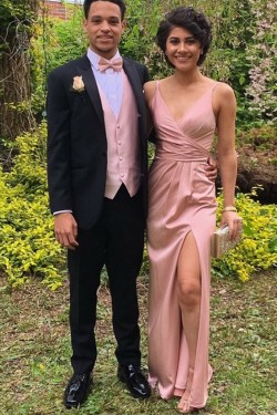 Sheath V-Neck Long Prom Dresses Formal Evening Gowns 6011247