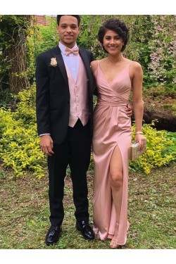 Sheath V-Neck Long Prom Dresses Formal Evening Gowns 6011247