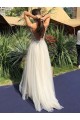 A-Line Beaded Sequins V-Neck Long Prom Dresses Formal Evening Gowns 6011256