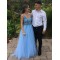 A-Line Beaded Sequins V-Neck Long Prom Dresses Formal Evening Gowns 6011256