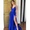 A-Line V-Neck Long Prom Dresses Formal Evening Gowns 6011258