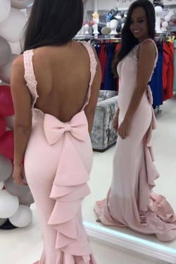 Mermaid Beaded Lace Long Prom Dresses Formal Evening Gowns 6011259